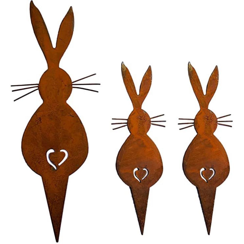 Easter Iron Bunny Adornments Easter Crafts Decorations for Lawn Garden Ornament