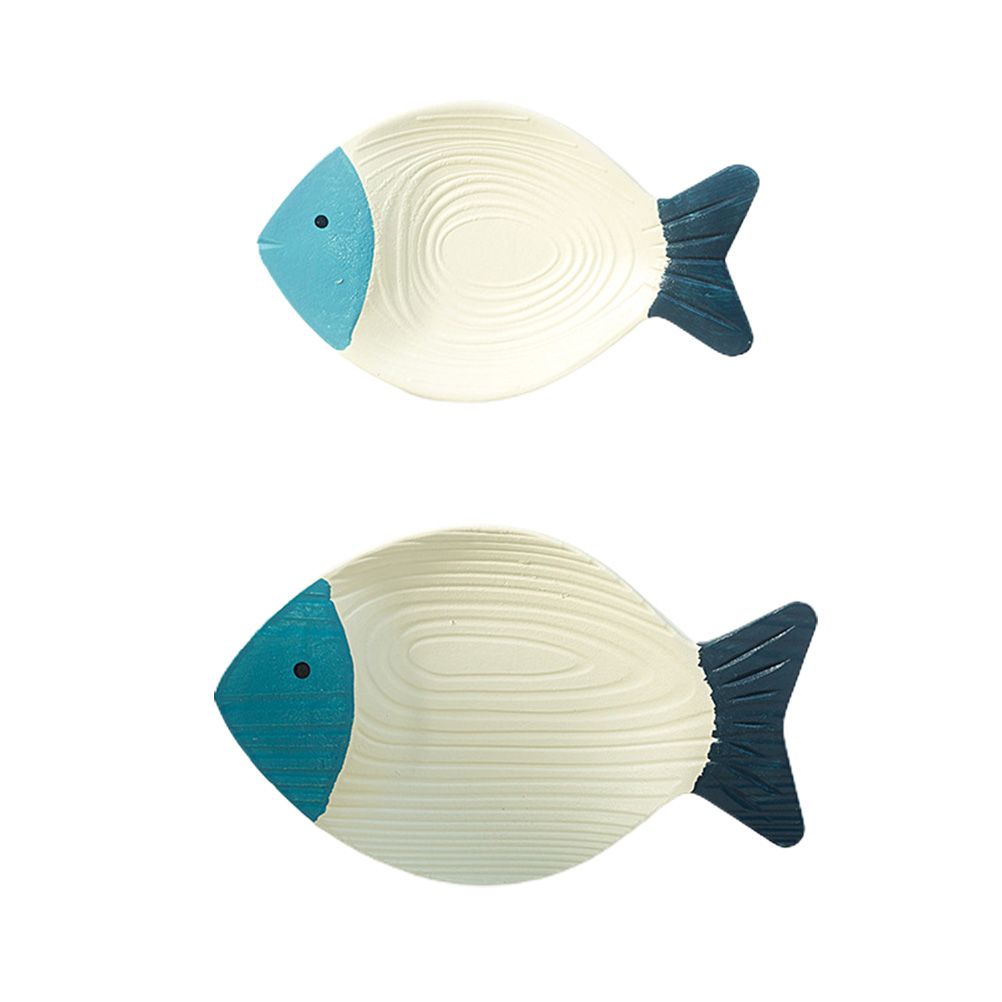 Wood Fish Hanging Ornament Wooden Fish Wall Art Decor for Beach Theme Fish Sculpture