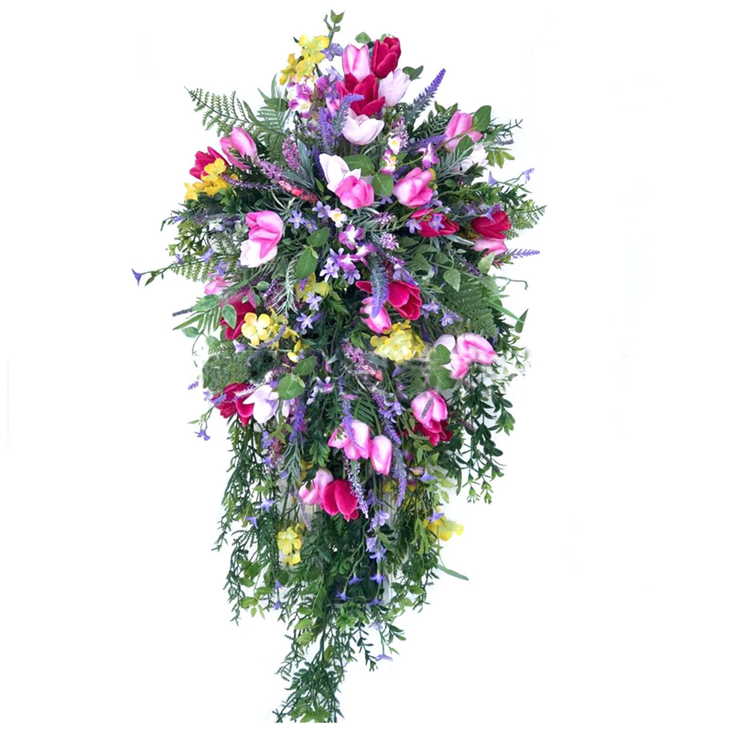 Artificial Flower Wreath Wreath with Lilacs Hyacinths Hydrangeas Spring Summer Floral Greenery Wreath E Small