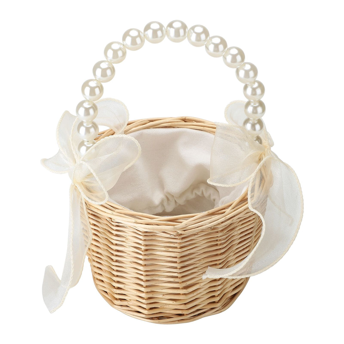 Wedding Ceremony Ring Pillow Flower Basket Portable Burlap Bowknot Vintage Wedding Basket