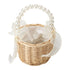 Wedding Ceremony Ring Pillow Flower Basket Portable Burlap Bowknot Vintage Wedding Basket