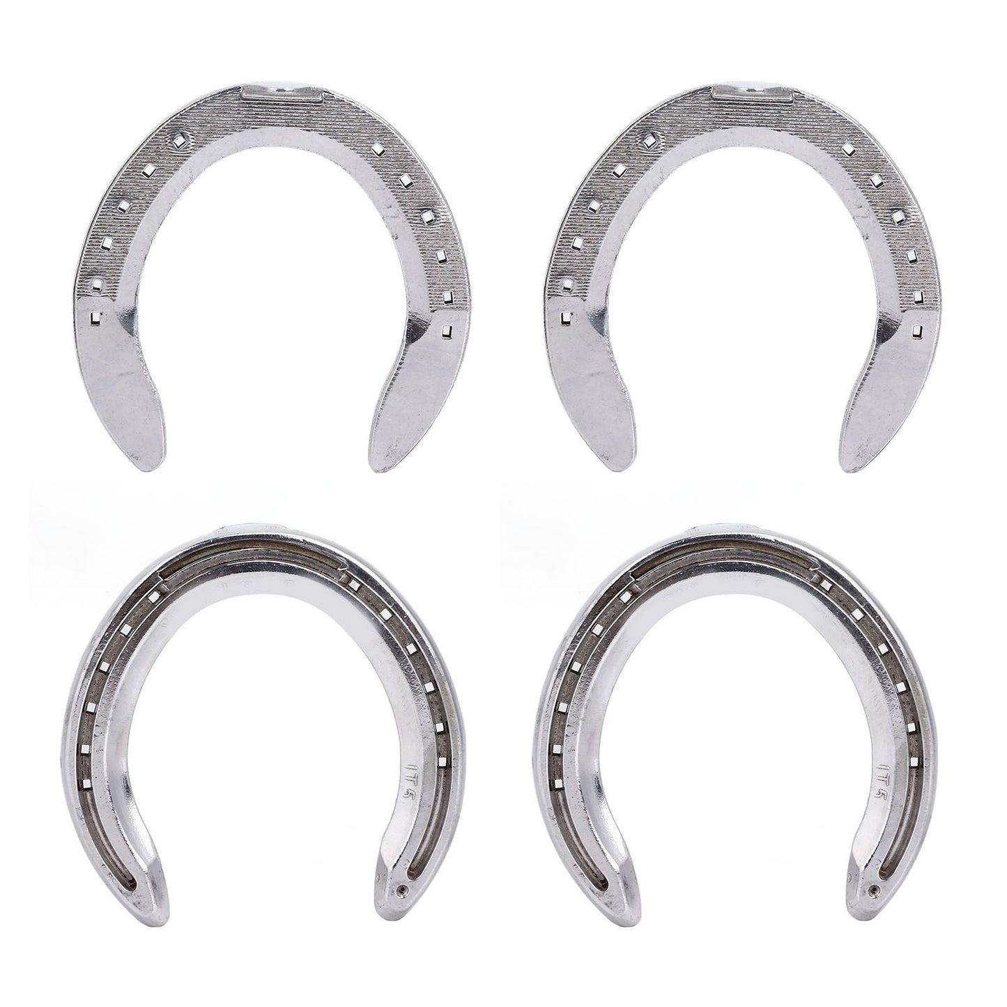 4pcs Horseshoes Aluminum Alloy Light Weight Reliable Practical Horse Riding Accessory for Racecourse Farm No. 5
