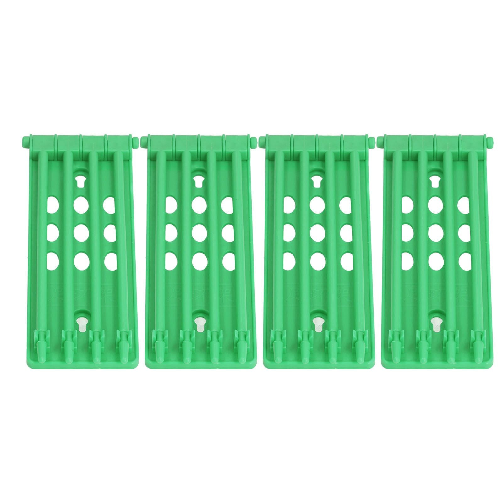 4Pcs Pigeon Leg Ring Stand 4 Column Design Large Capacity Wall Mounted Safe Durable Plastic Parrot Leg Ring Holder Green