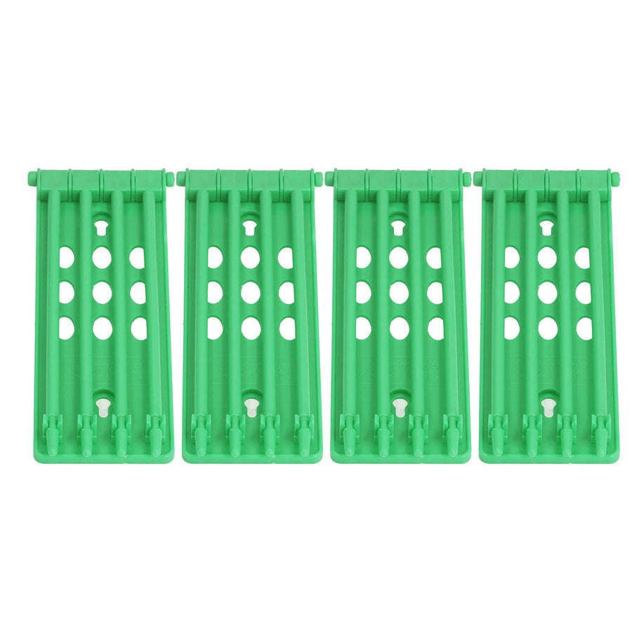 4Pcs Pigeon Leg Ring Stand 4 Column Design Large Capacity Wall Mounted Safe Durable Plastic Parrot Leg Ring Holder Green
