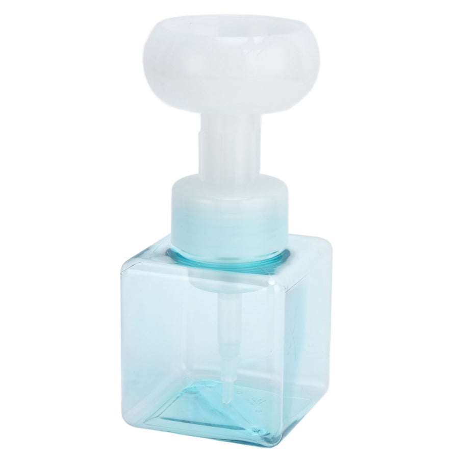 250ml Foaming Bottle PETG Plastic Flower Foam Dispenser Square Bottles for Cosmetic PackagingTransparent Blue