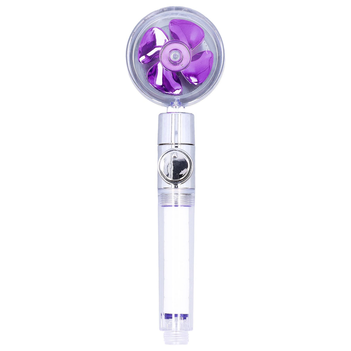 G1/2 High Pressure Fan Shower Head with Pause Switch 360 Degree Rotation Handheld Filter Detachable Shower SprayerPurple