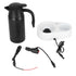 800ml Portable Electric Car Kettles Car Water Dispenser with White Base Silicone Sealing Ring Cover for Travel Boil WaterBlack