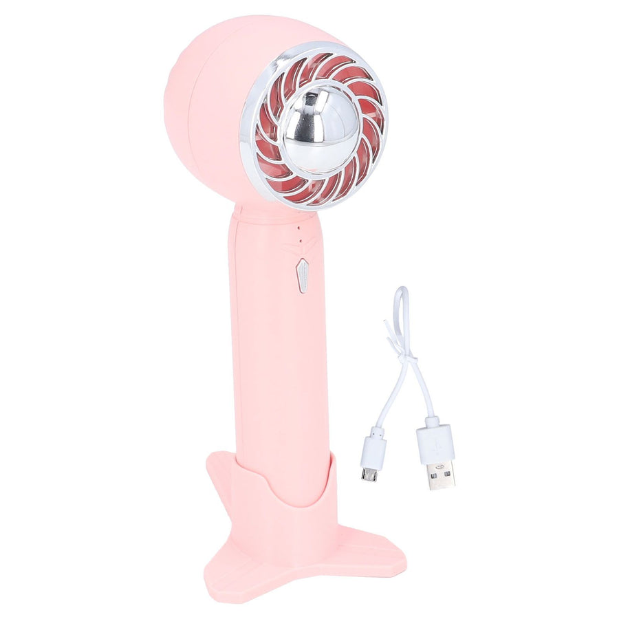 Hand Fan USB 2000mah Battery Charging Supercharged Blades Handheld Desktop Use Portable Rechargeable Fan for Travel Pink