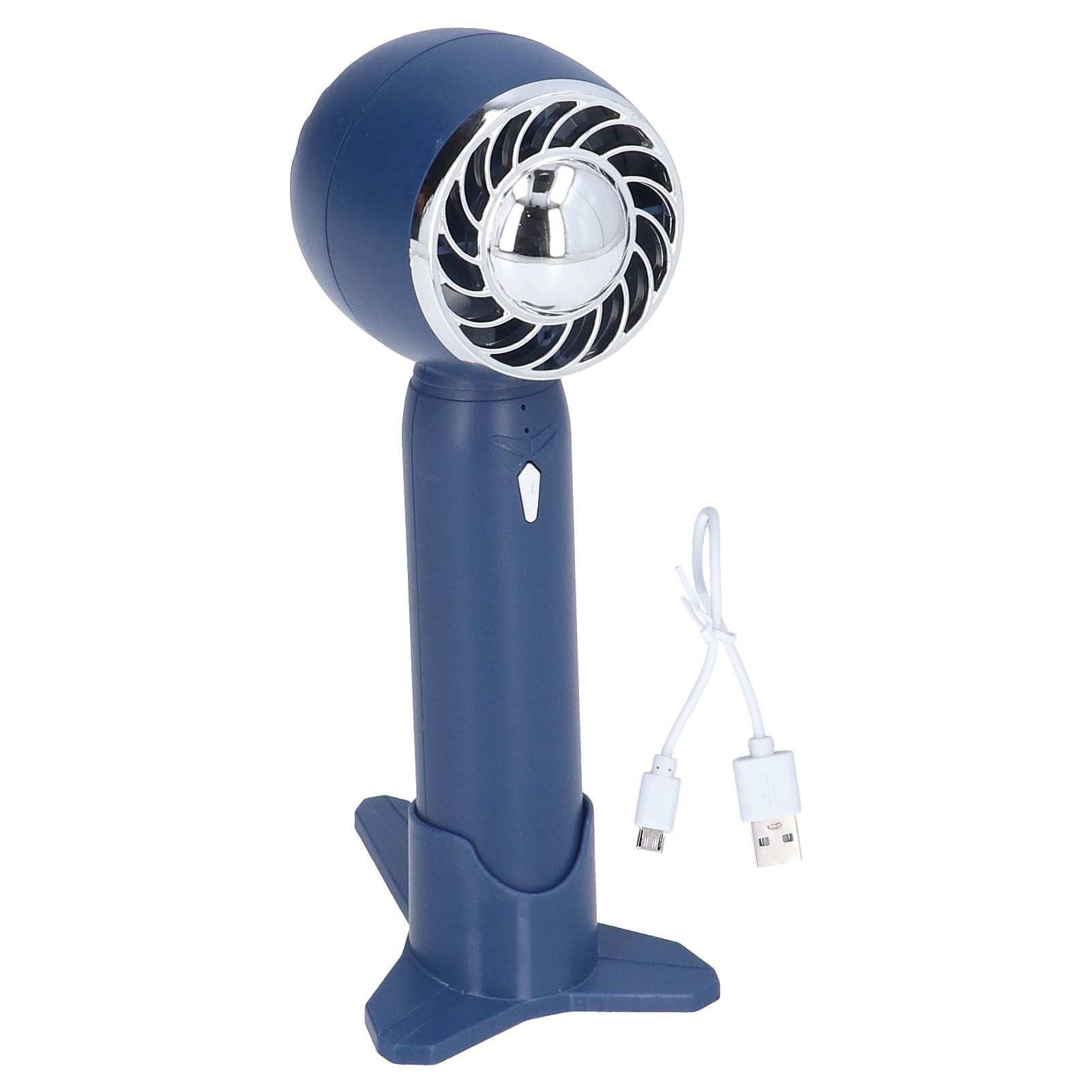 Hand Fan USB 2000mah Battery Charging Supercharged Blades Handheld Desktop Use Portable Rechargeable Fan for Travel Blue