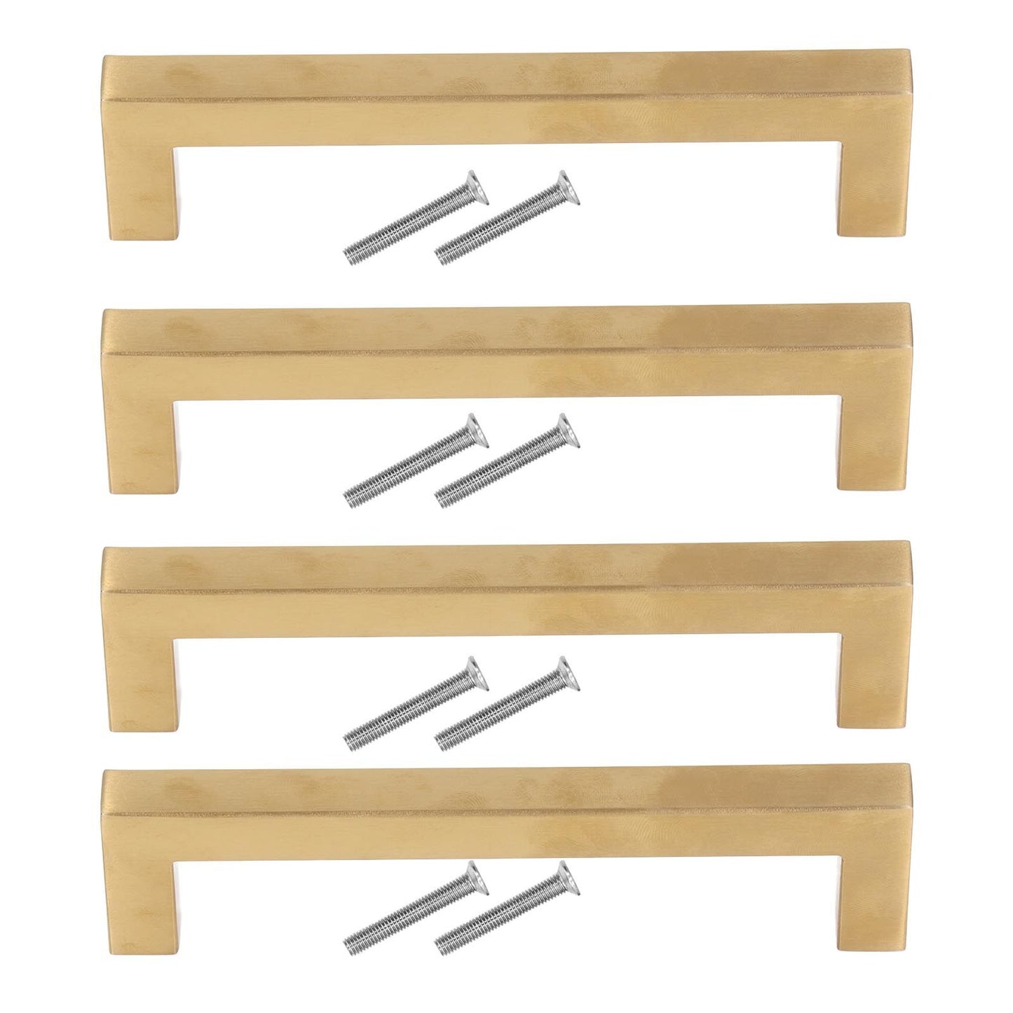 4 Sets Cabinet Door Handle Golden Stainless Steel Wardrobe Handles Replacement Kitchen Cupboard Pull12x12x128mm
