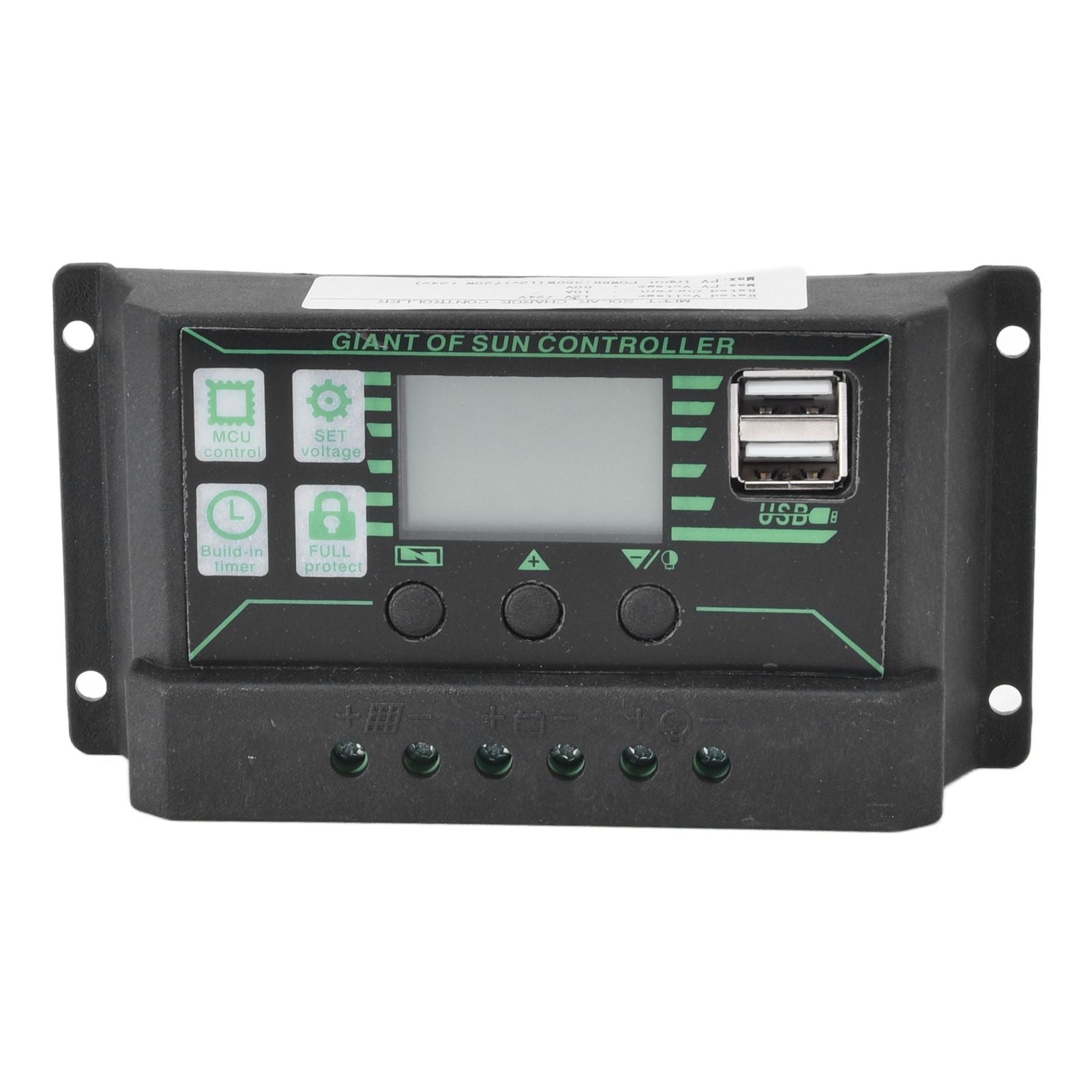 Solar Charge Discharge Controller Adjustable LCD Display PWM Dual USB Photovoltaic MPPT Solar Panel Regulator 10A