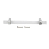 Crystal Acrylic Handle Modern Transparent Drawer Pull Handle for Closets Bookcases Shoe Cabinet Hole Spacing 96 Silver