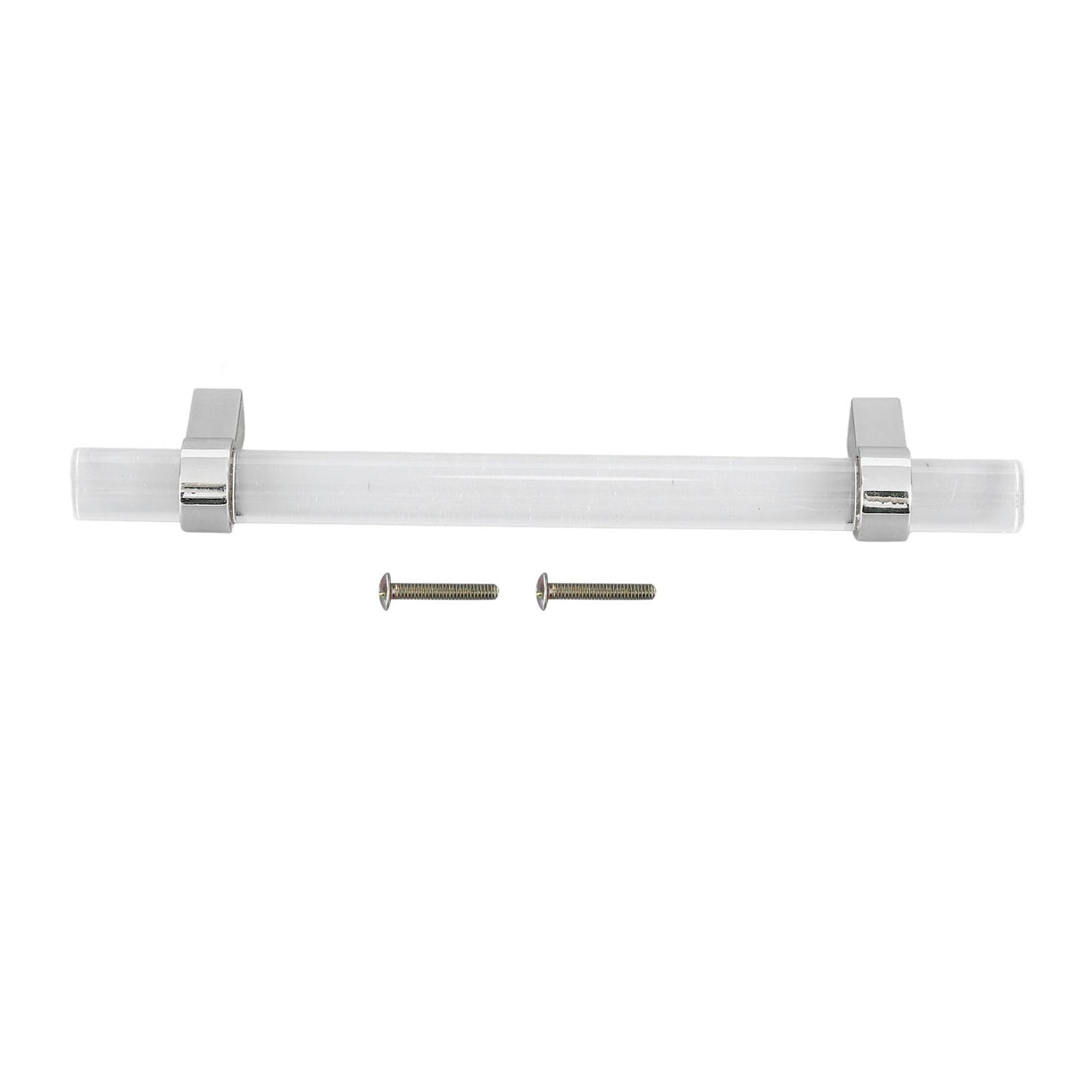 Crystal Acrylic Handle Modern Transparent Drawer Pull Handle for Closets Bookcases Shoe Cabinet Hole Spacing128 Silver