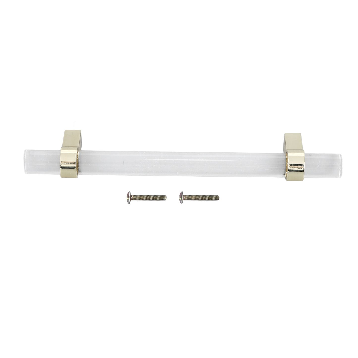 Crystal Acrylic Handle Modern Transparent Drawer Pull Handle for Closets Bookcases Shoe Cabinet Hole Spacing128 Gold