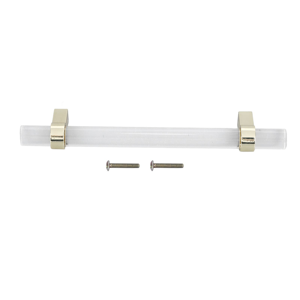 Crystal Acrylic Handle Modern Transparent Drawer Pull Handle for Closets Bookcases Shoe Cabinet Hole Spacing128 Gold