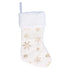 Polyester Christmas Stocking Pendant with Embroidery Snowflake Pattern Xmas Tree Decoration OrnamentGold
