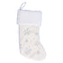 Polyester Christmas Stocking Pendant with Embroidery Snowflake Pattern Xmas Tree Decoration OrnamentSilver
