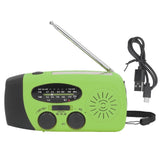 Hand Crank Solar Radio Multifunctional Emergency Radio LED Radio with Flashlight for Outdoor CampingGreen America