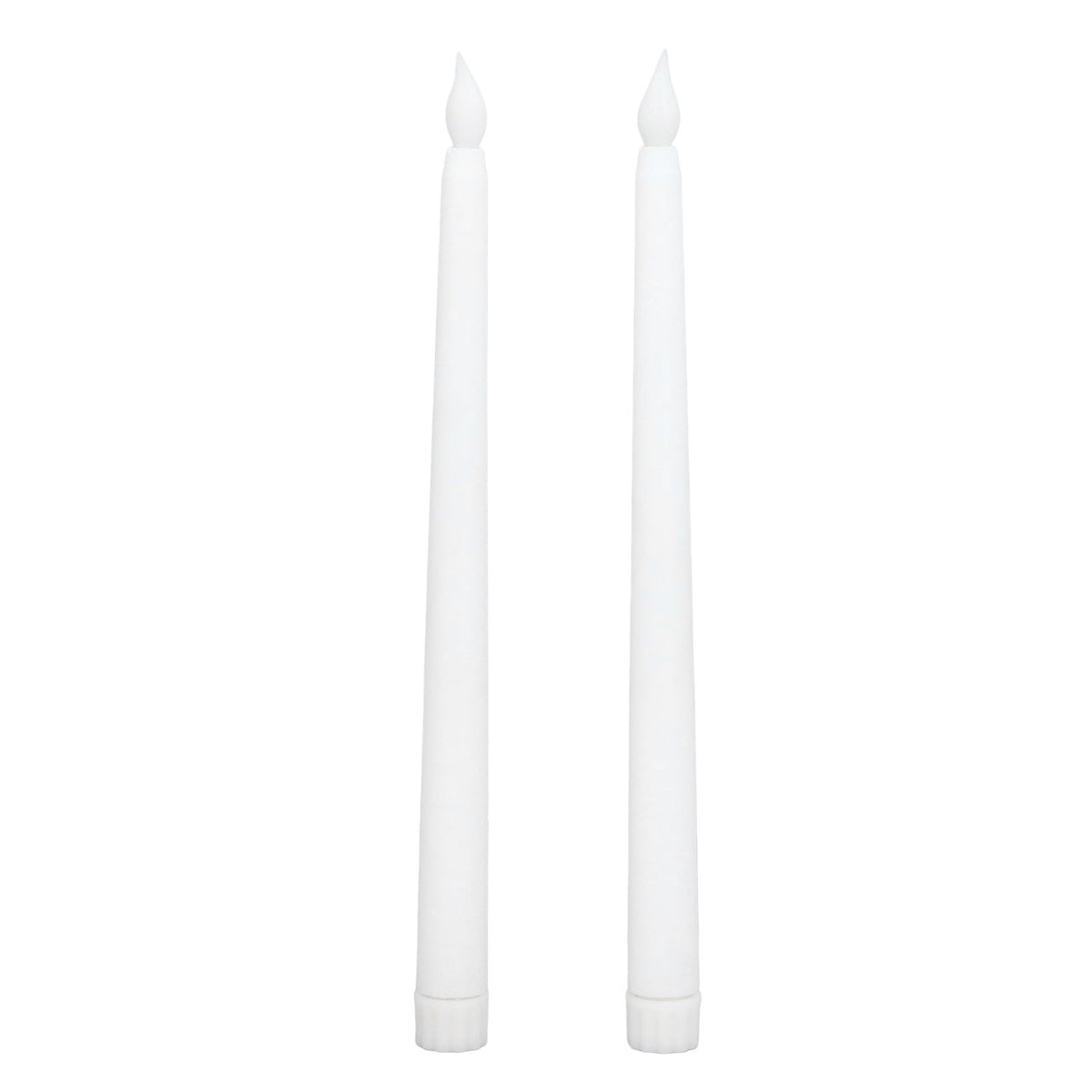 2pcs LED Taper Candles Battery Powered Flameless LED Candle Sticks for Festival Wedding Birthday Party White Shell