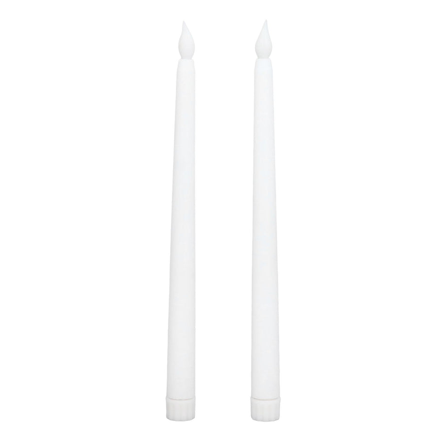 2pcs LED Taper Candles Battery Powered Flameless LED Candle Sticks for Festival Wedding Birthday Party White Shell