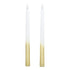 2pcs LED Taper Candles Battery Powered Flameless LED Candle Sticks for Festival Wedding Birthday Party Half Spray Gold
