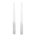 2pcs LED Taper Candles Battery Powered Flameless LED Candle Sticks for Festival Wedding Birthday Party Half Spray Silver
