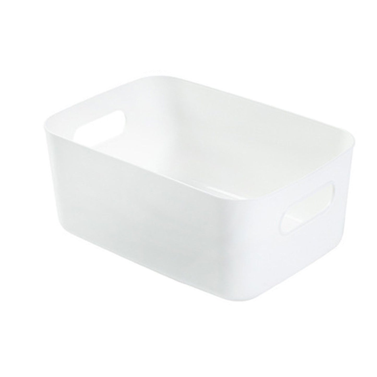 Desktop Storage Basket PP Cosmetic Storages Box Desktops Sundries Organizer with Handle for HouseholdMedium White