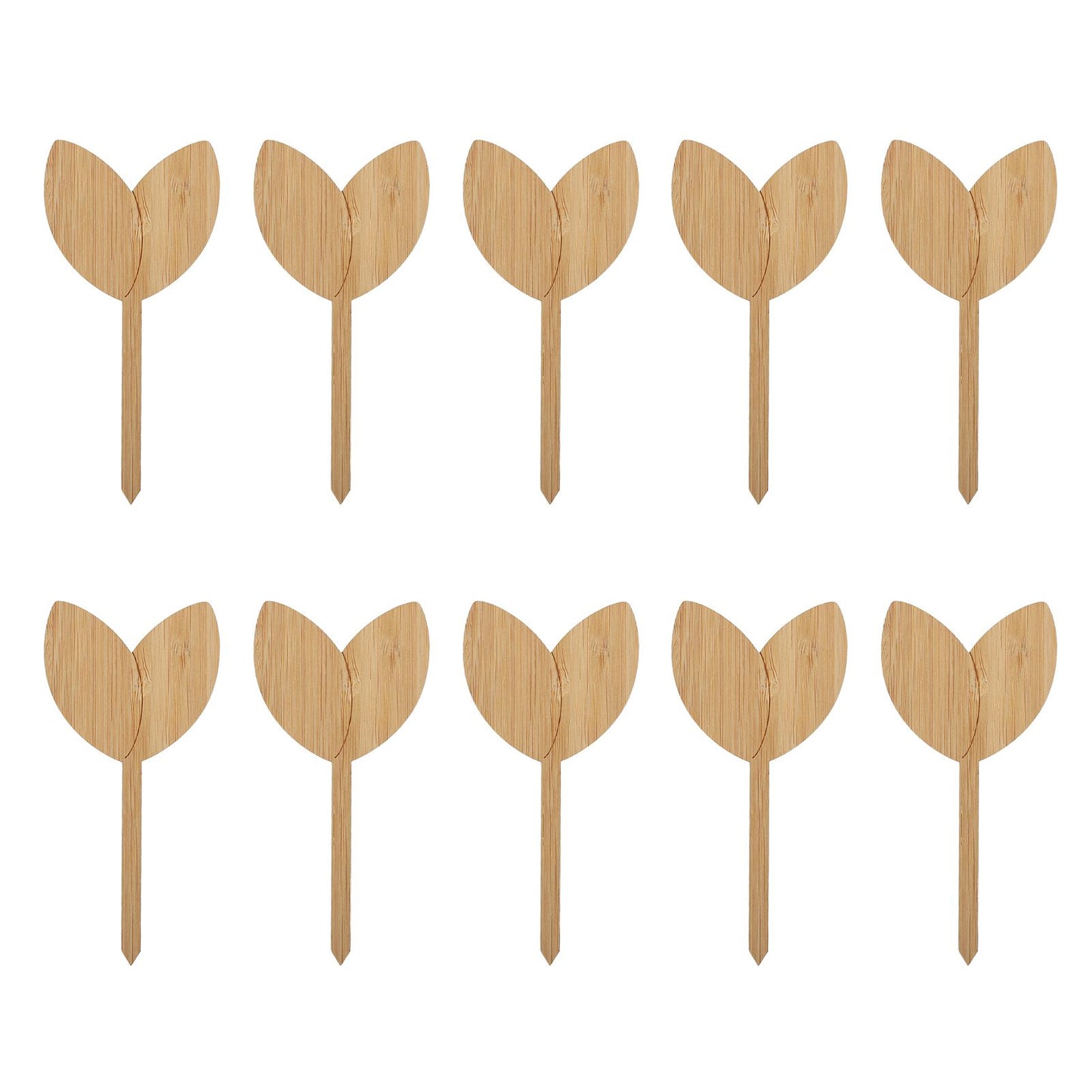 10pcs Plant Labels Bamboo Material Easy Writing 1/8 in Thickness Decorative Garden Markers for GardenerLeaf Shape