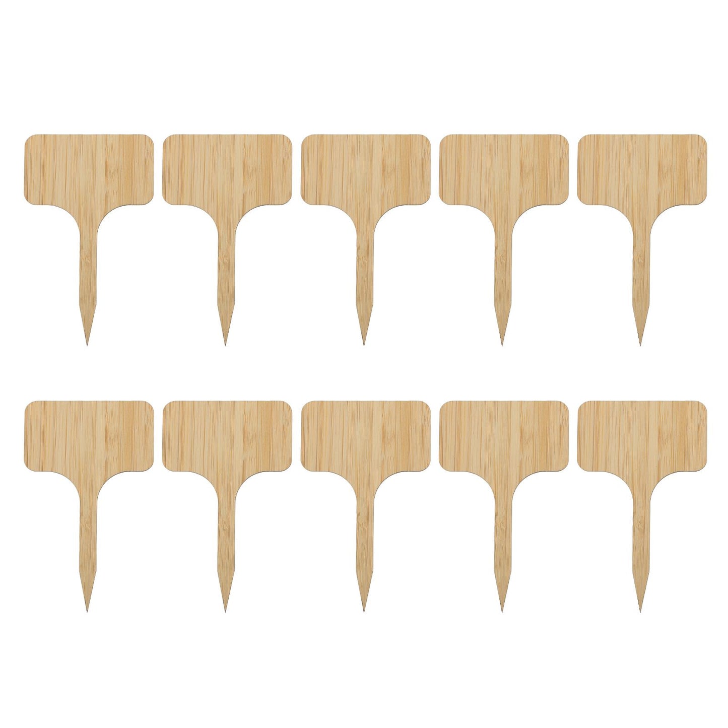 10pcs Plant Labels Bamboo Material Easy Writing 1/8 in Thickness Decorative Garden Markers for GardenerT Shape