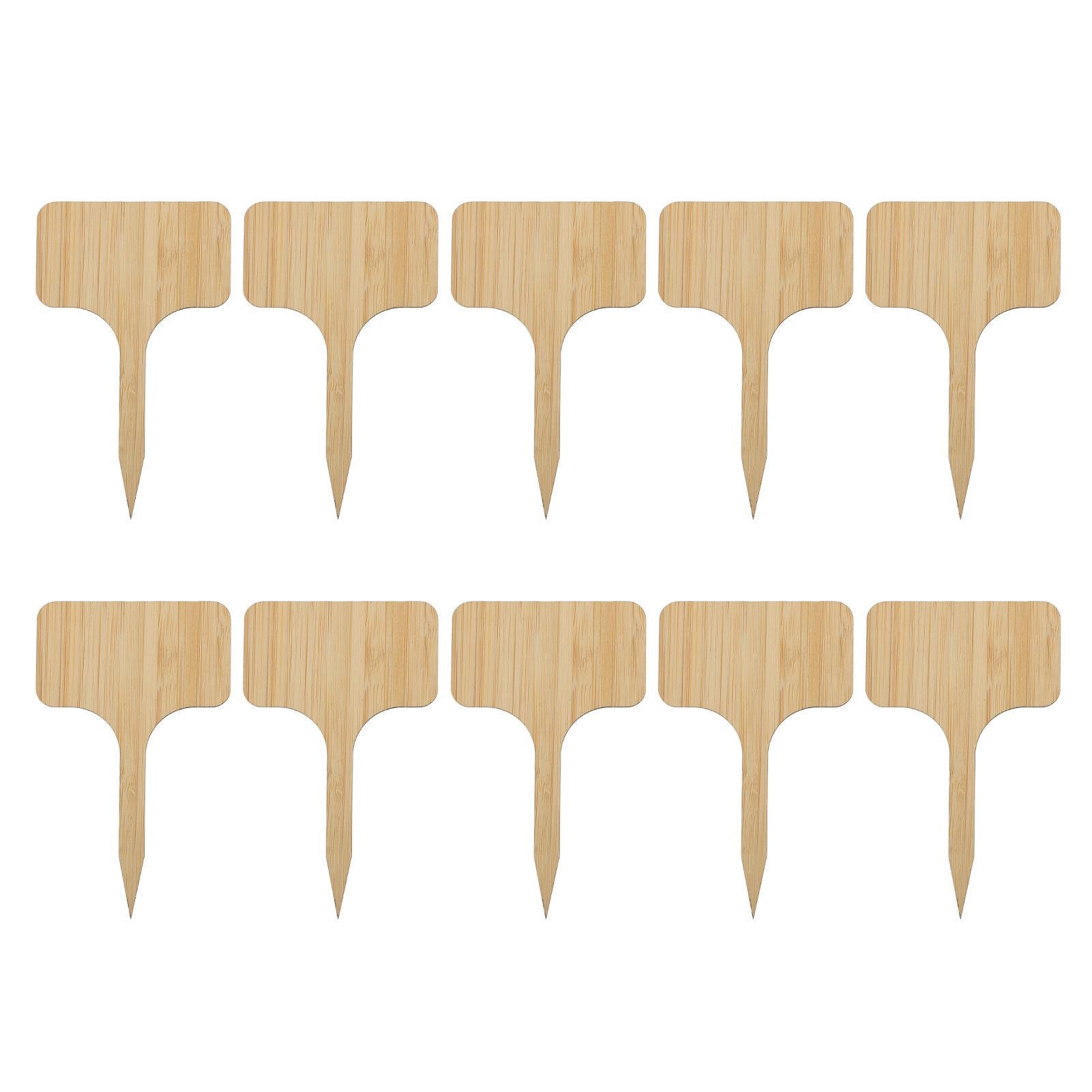 10pcs Plant Labels Bamboo Material Easy Writing 1/8 in Thickness Decorative Garden Markers for GardenerT Shape