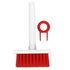 Keyboard Brush Separate Double Head Design 5 in 1 Multifunction 3 Row Design Plastic Cleaning Brush Pen for HeadphonesWhite Red