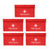 5Pcs/Set Potable Medicine Bag Empty Aid Case Rescue Pouch Waterproof Nylon Red for Home Outdoor Travel Small 20x14cm/7.87x5.51in