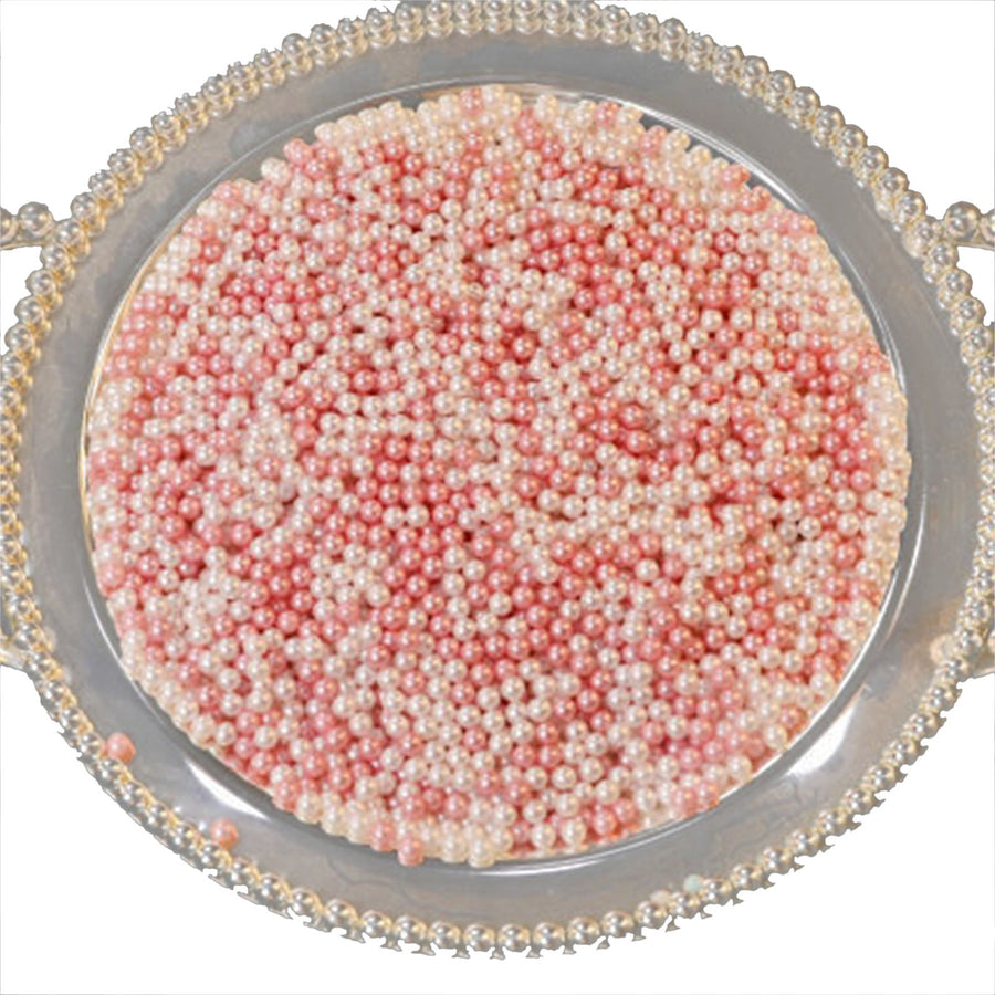 Makeup Brush Holders Multipurpose Acrylic Makeup Storage Box for Bathroom Vanity Countertop One Packet of White Mix Pink Pearls(Approx. 250g/8.8oz)