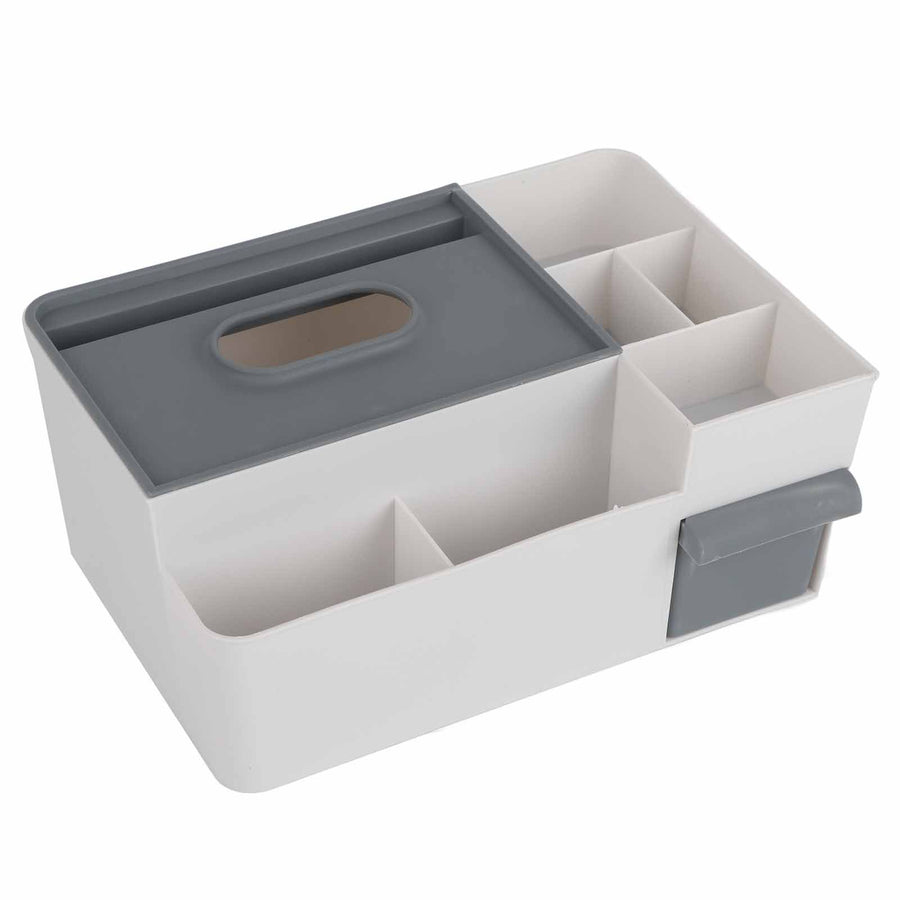 Tissue Box Cover Multipurpose Stylish Decorative Facial Tissue Holder for Kitchen Dining Room Bathroom Desk Light Grey with Dark Grey