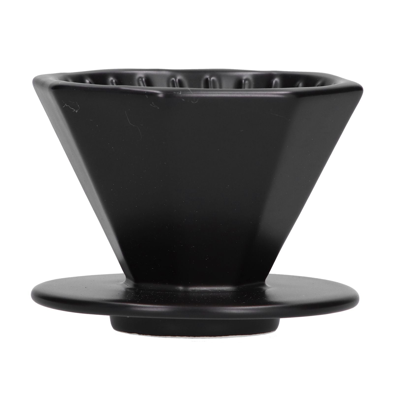 Coffee Dripper Ceramic Convenient Reliable Exquisite Portable Size Simple Design Pour Over Coffee DripperBlack