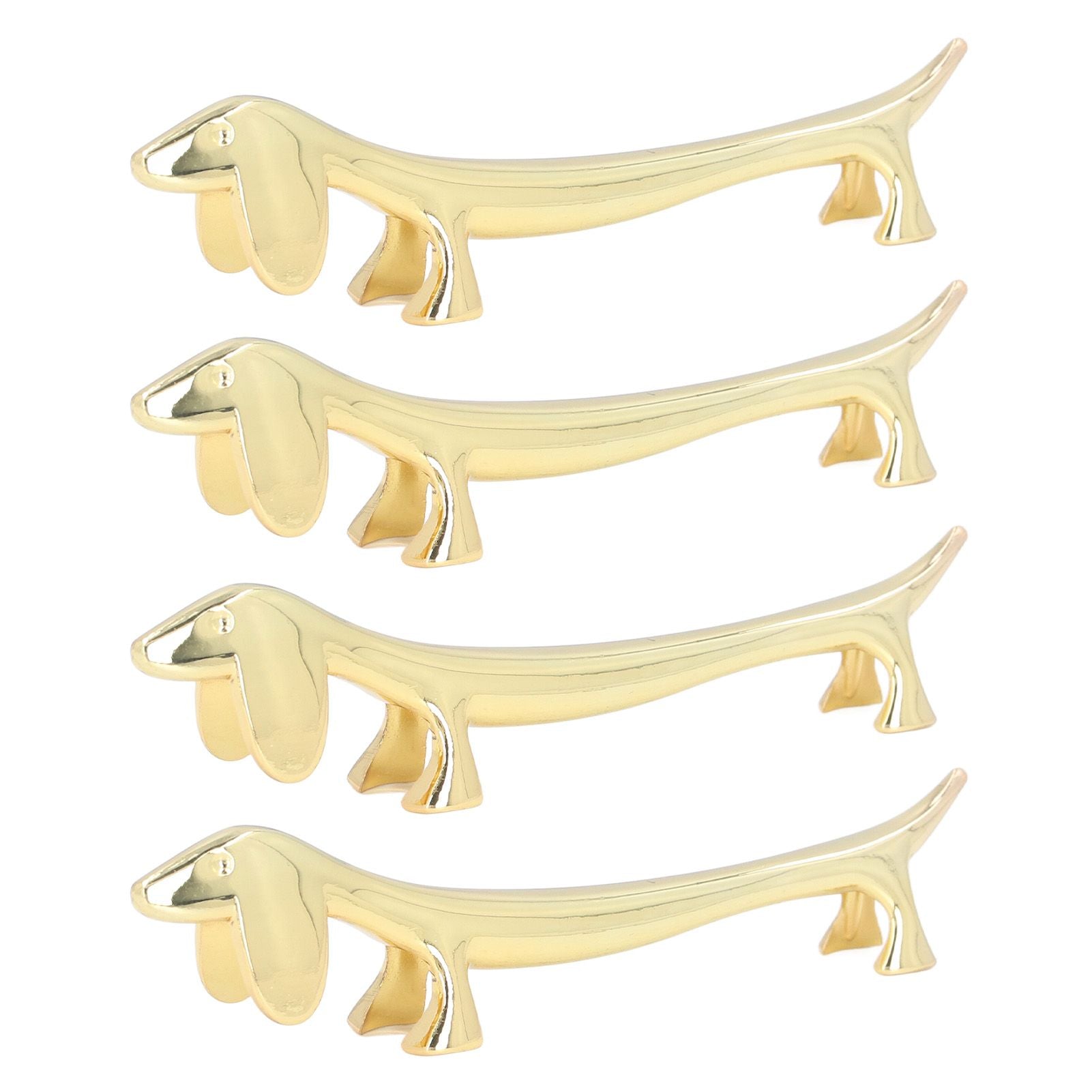 4Pcs Chopstick Rest Smoother Surfaces Reusable Cute Animal Design Gold Chopstick Rest for Home Restaurant PartyDachshund