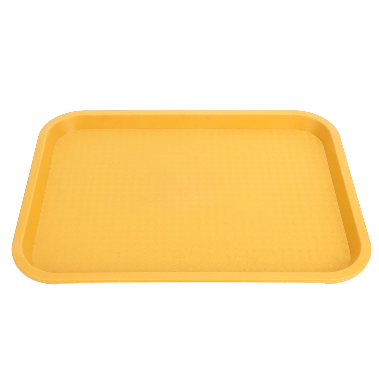Fast Food Tray PP Rectangular Thick Slip Resistant Multi Purpose Food Service Tray for Restaurant CanteenYellow