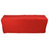 Stretch Spandex Table Cover Good Elasticity Washable Reusable Red Stretchable Tablecloth with 4 Pockets for Wedding Party8FT(244x76x76cm)