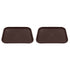 2Pcs Fast Food Tray Stackable Rectangular Light Weight Anti Slip PP Food Service Tray for Restaurants CafesBrown