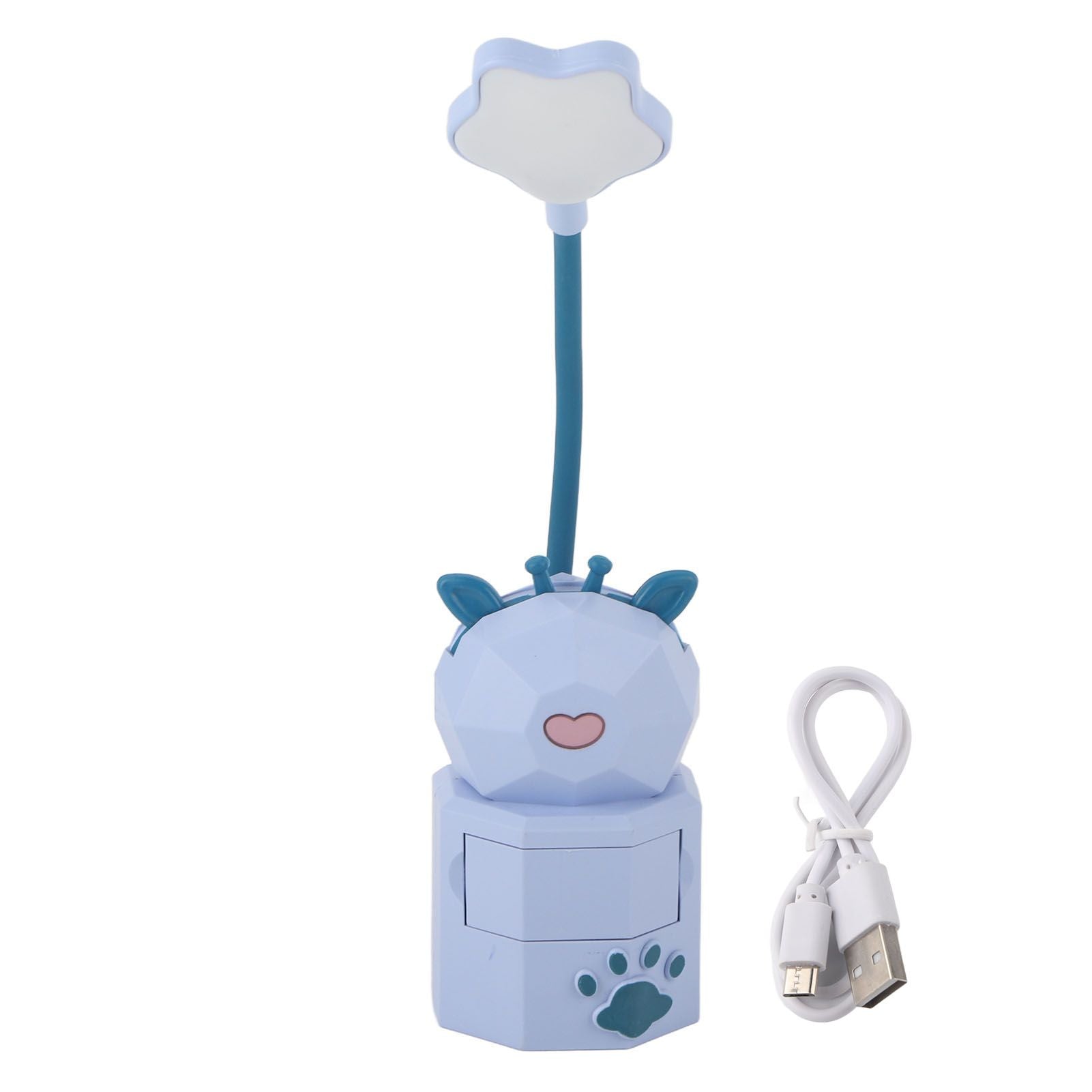 Kids Reading Light Cute Design USB Charging Warm Light 360 Degrees Gooseneck Adjustment Safe Material Kids LampPurple