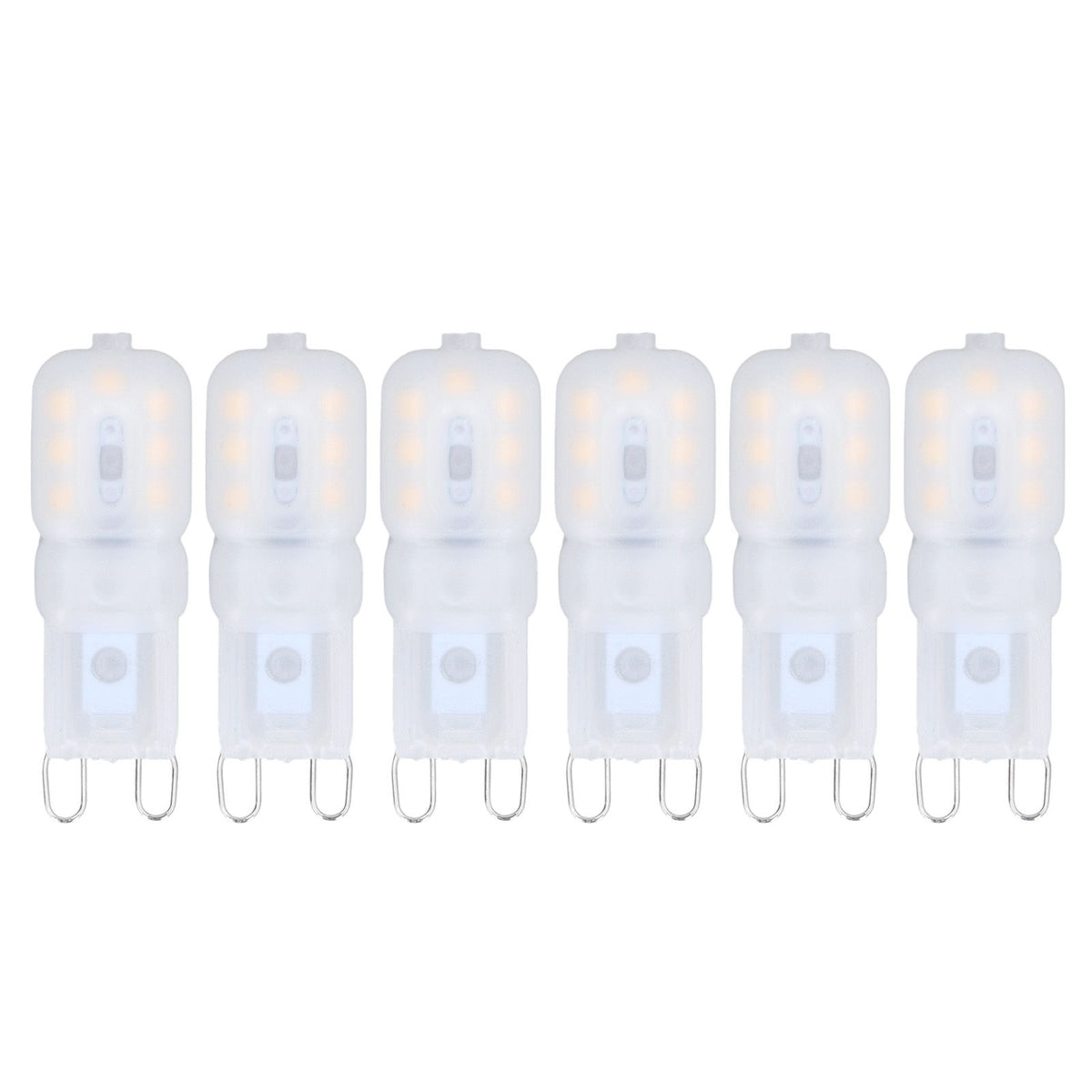 6Pcs G9 LED Light Bulbs Dimmable 3W Energy Saving 360 Degree Light Light Bulb for Ceiling Lamps and Pendant Lamps Warm White 110-140V