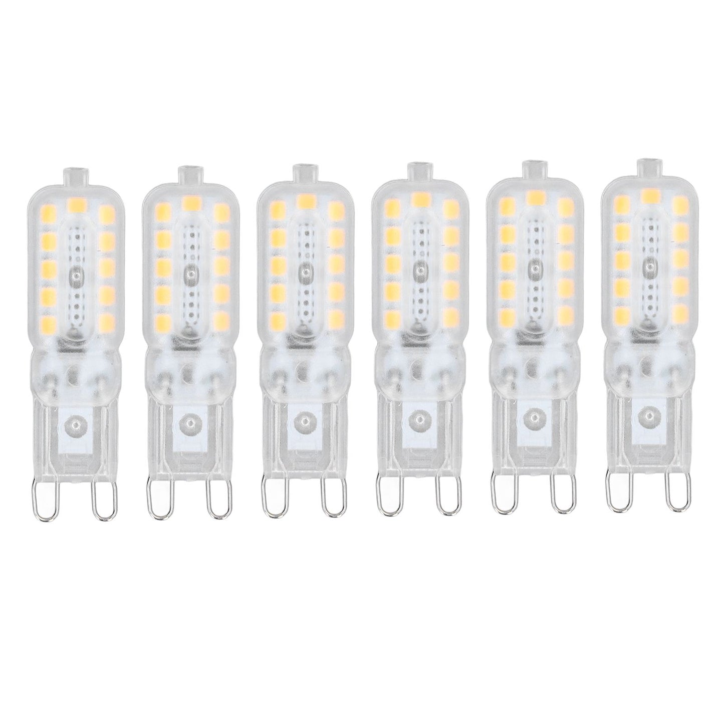 6pcs G9 LED Bulb 5W Transparent Cover 22LED Dimmable G9 Light Bulb for Ceiling Light Wall Light Table Light Warm White 220-240V