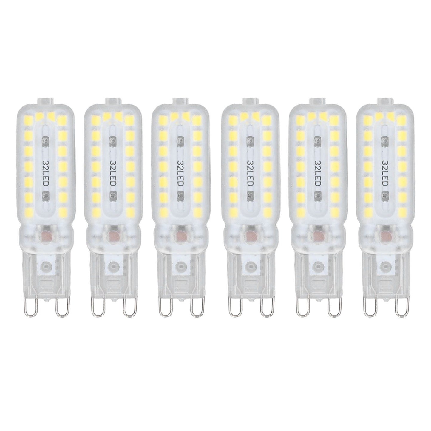 6pcs G9 LED Bulbs 7W Dimmable 360° Illumination Replacement Light Bulb for Wall Desk Cabinet Lamp Natural White 220-240V