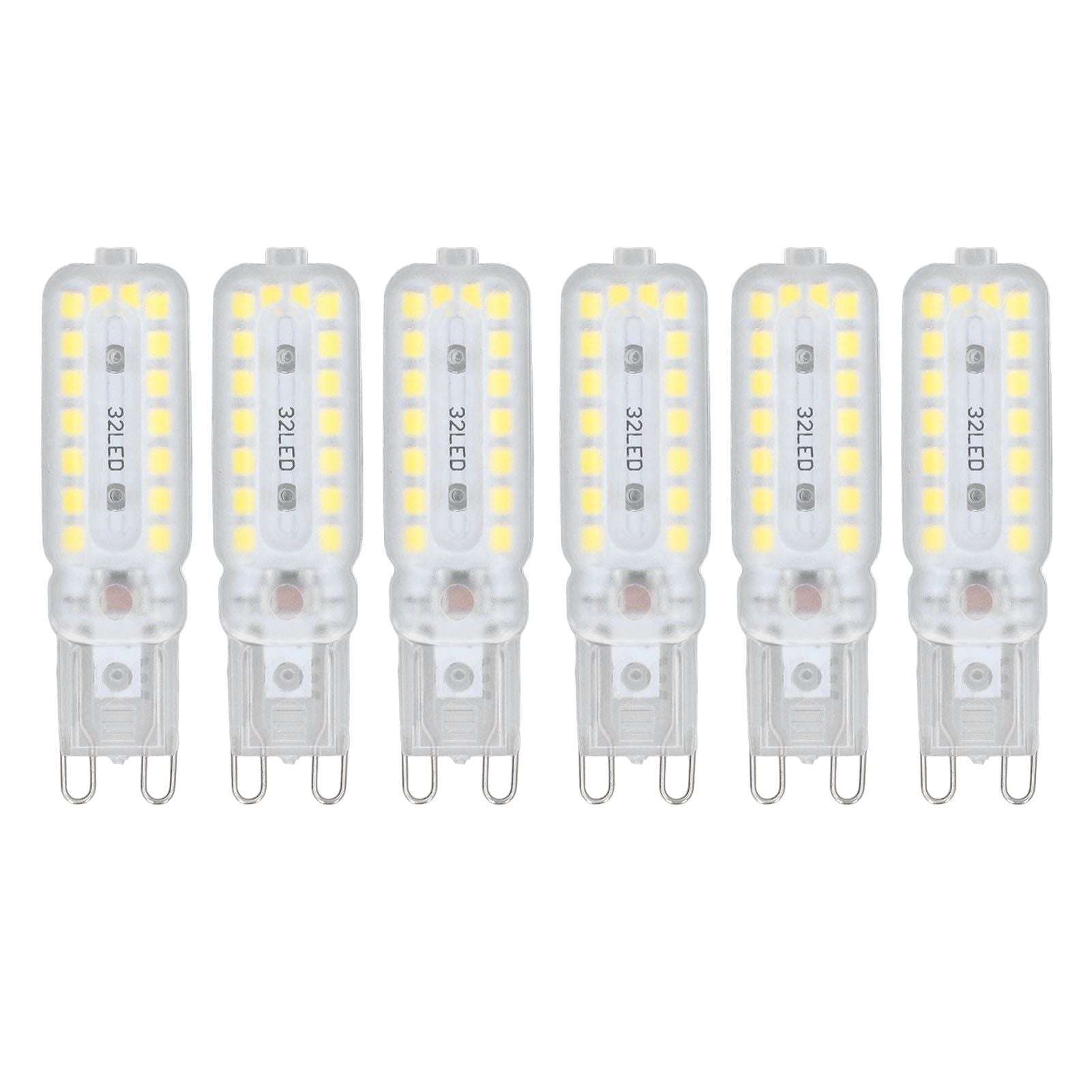 6pcs G9 LED Bulbs 7W Dimmable 360° Illumination Replacement Light Bulb for Wall Desk Cabinet Lamp Natural White 220-240V