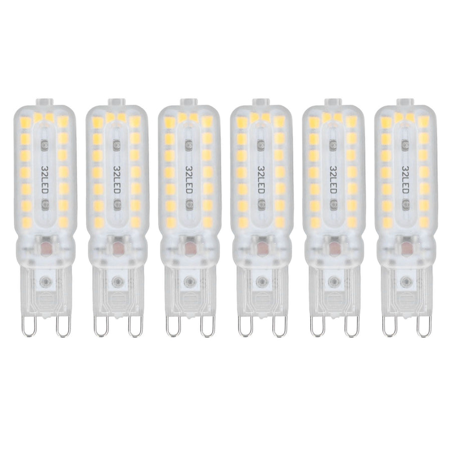 6pcs G9 LED Bulbs 7W Dimmable 360° Illumination Replacement Light Bulb for Wall Desk Cabinet Lamp Warm White 110-140V