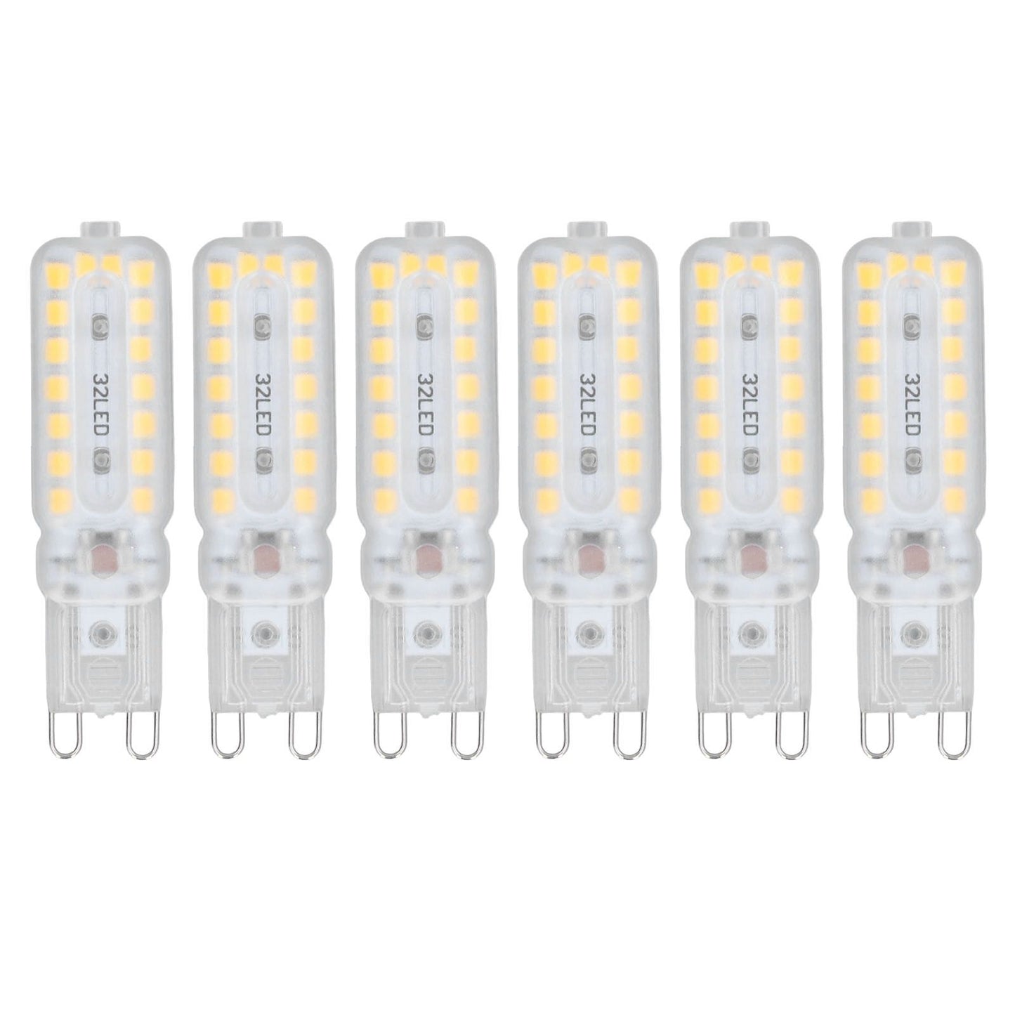 6pcs G9 LED Bulbs 7W Dimmable 360° Illumination Replacement Light Bulb for Wall Desk Cabinet Lamp Warm White 220-240V