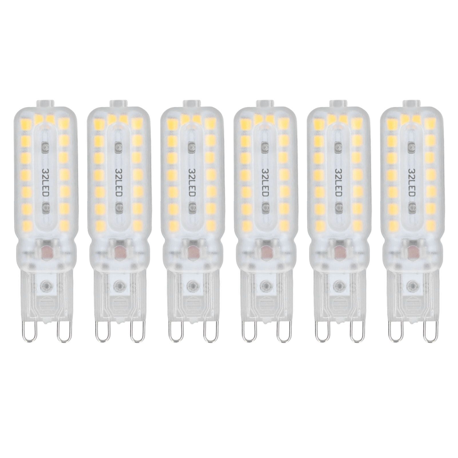 6pcs G9 LED Bulbs 7W Dimmable 360° Illumination Replacement Light Bulb for Wall Desk Cabinet Lamp Warm White 220-240V