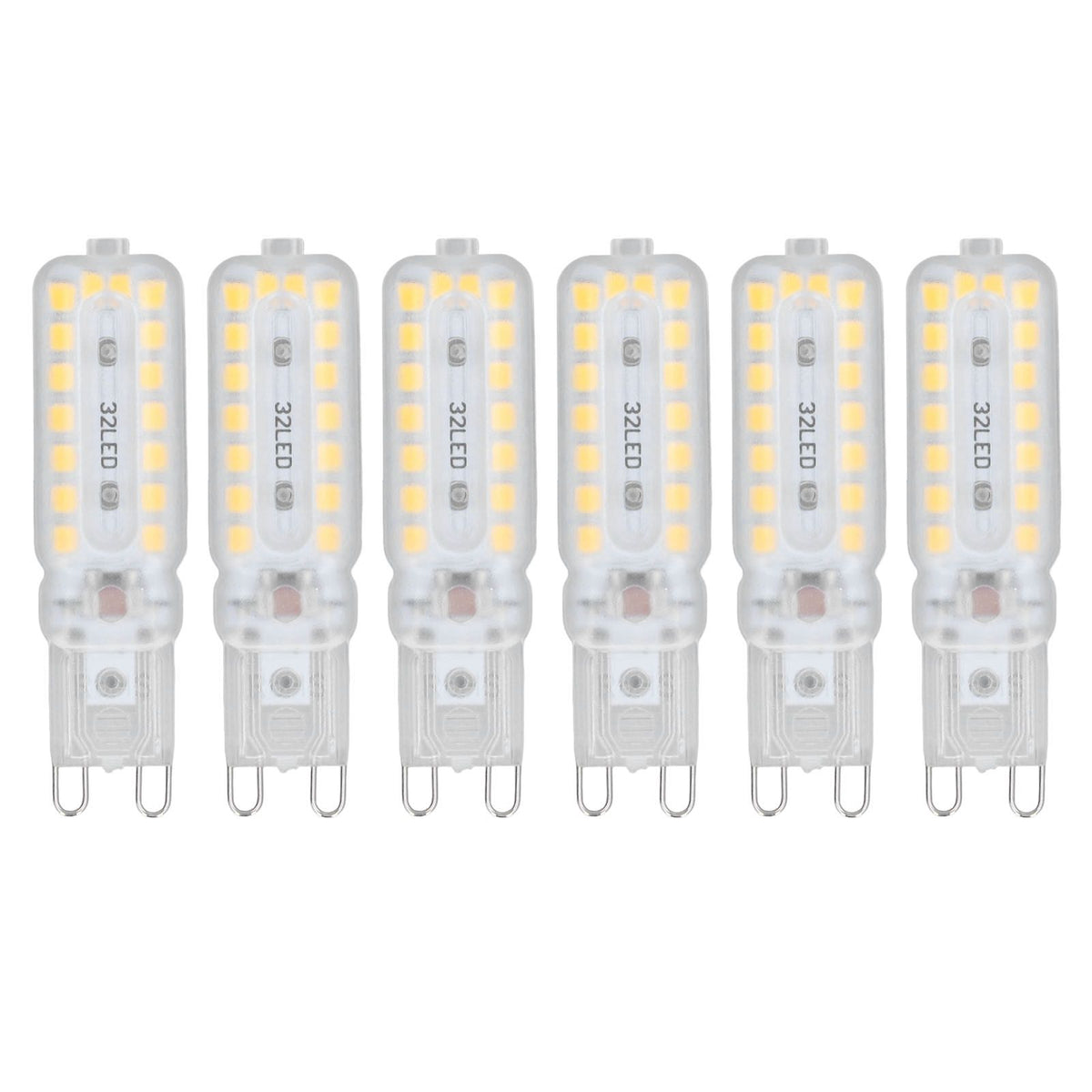 6pcs G9 LED Bulbs 7W Dimmable 360° Illumination Replacement Light Bulb for Wall Desk Cabinet Lamp Warm White 220-240V