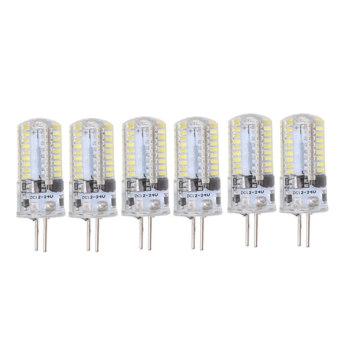6Pcs GY6.35 LED Bulbs 5W AC 12V Warm White 2700 to 3000K White 6000 to 6500K 500LM 72LED Light Bulbs for Home Office Pure White