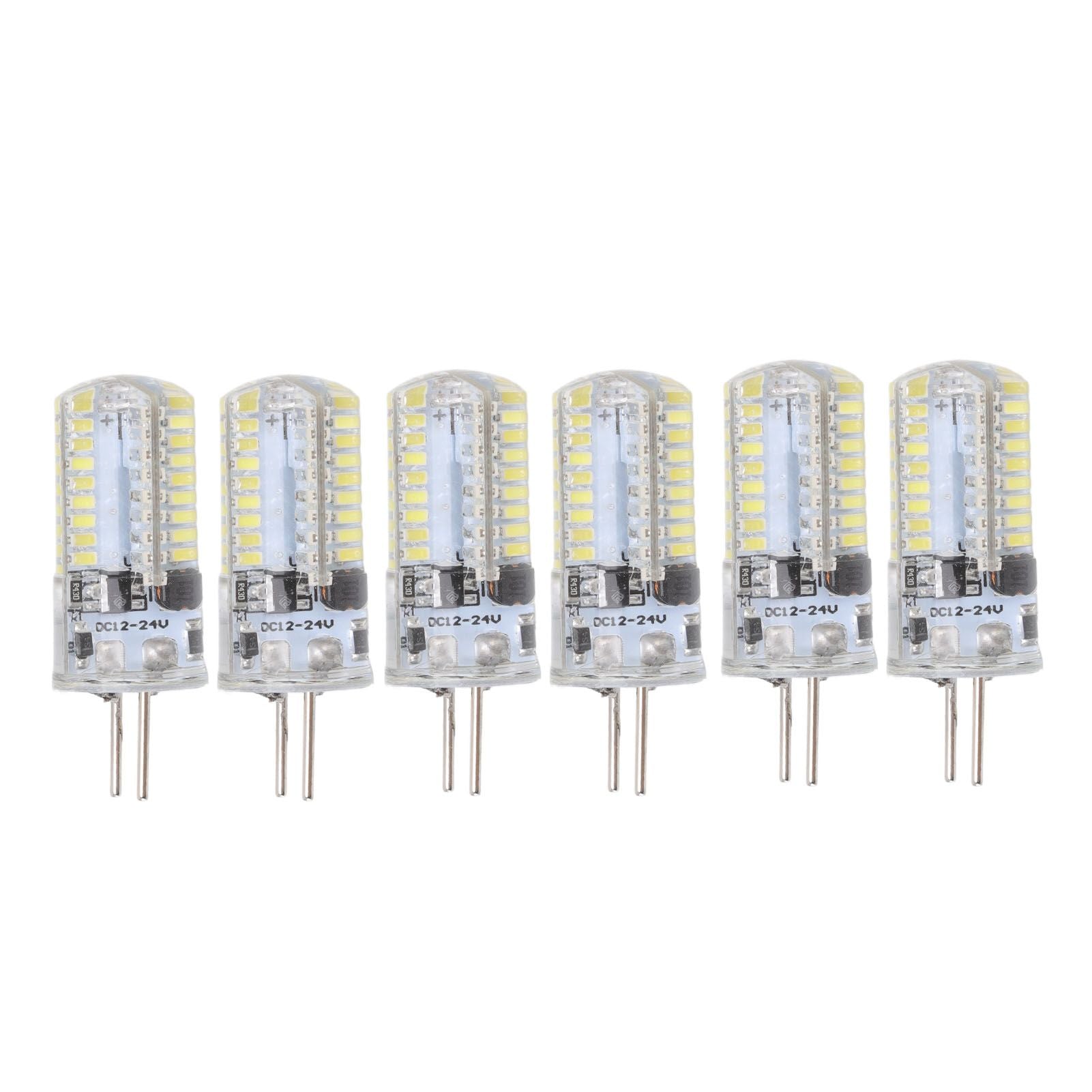 6Pcs GY6.35 LED Bulbs 5W AC 12V Warm White 2700 to 3000K White 6000 to 6500K 500LM 72LED Light Bulbs for Home Office Pure White